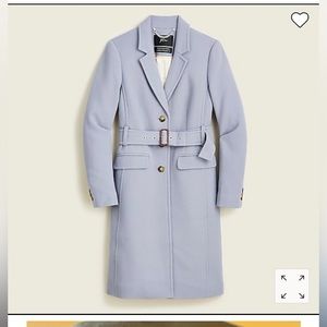 NWT J.Crew Belted Lady Day Topcoat in Italian Double Wool - Size 8 - Blue
